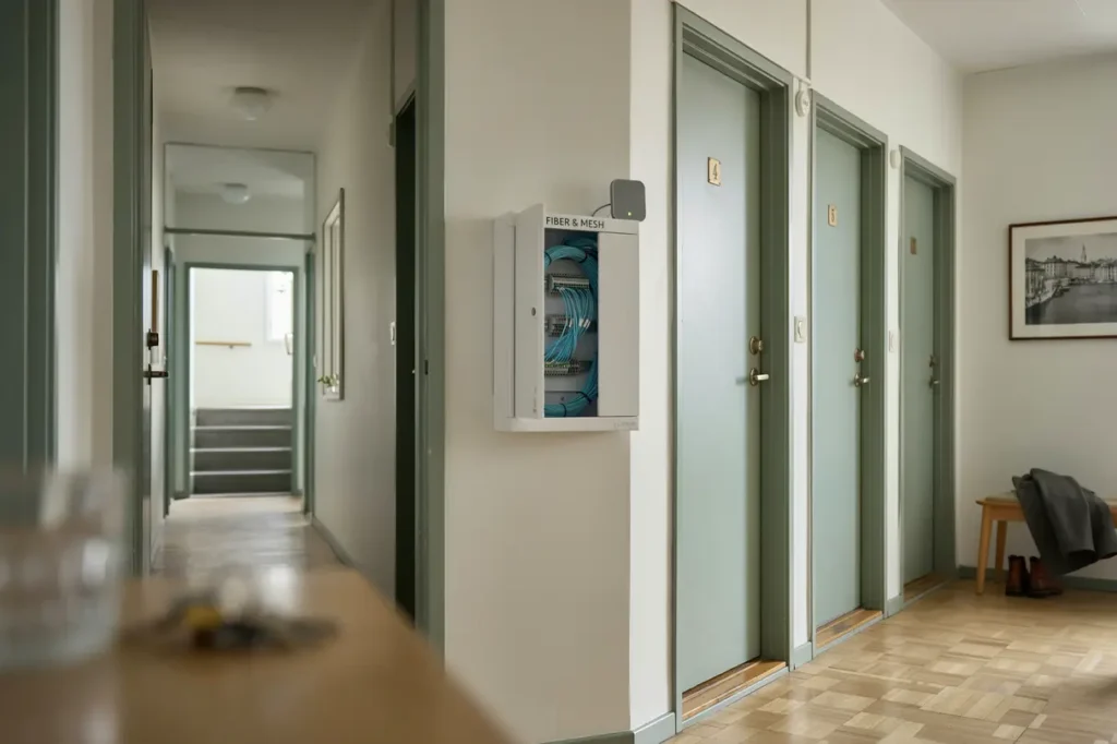 n tverksinstallation med fiber och mesh i bostadsr ttsf rening vasastan norrmalm